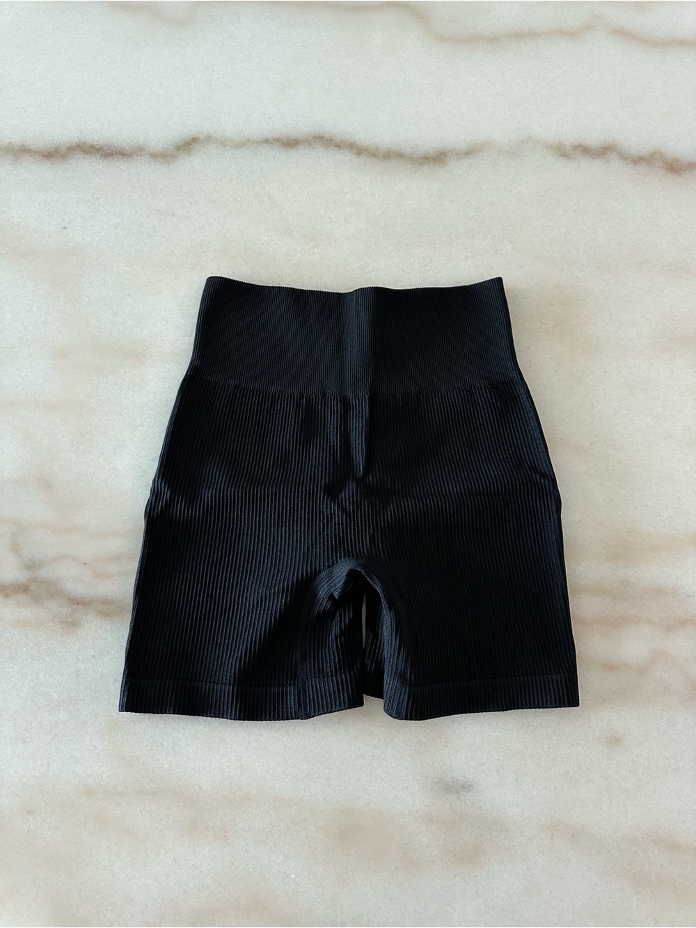 Forever 21 Ribbed Seamless Scrunch Butt Biker Shorts High Waist Black Size Small